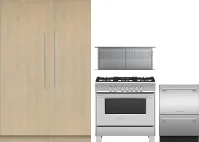 5 Piece Package Includes Refrigerator, Freezer, Range, Hood And Dishwasher